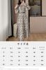 Floral Chiffon Long with Stylish and Elegant for Spring and Autumn [Chubikime] Women's Dress, A-Line, Flared, Belt,