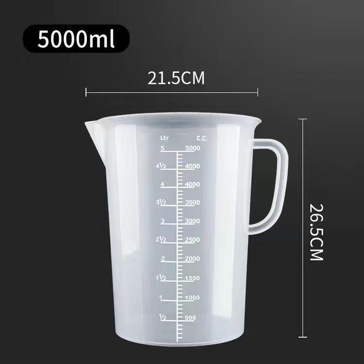 Graduated Measuring Cup Set - 1000ml & 5000ml Cylinders for Milk Tea Shop Equipment