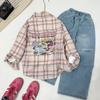 Girls' Plaid Shirt & Star Jeans Set - Stylish Korean Spring/Autumn Wear 2026