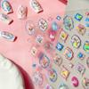 5D Gold Stamping Butterfly Vintage Border Nail Art Stickers Hearts Stars Moon Shiny Metal Elegant Self Adhesive Manicure Decal