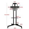 34-72" Screen LED LCD Monitor Mount Plasma Display Meeting /Class/Live TV Stand Mobile Cart Trolley Mobile TV Trolley
