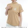 Champion Short Sleeve Mock Neck Shirt Sand UV Logo Women's (CW-BG309), Beige, Breathable, Heat-Shielding, Protection, Quick-Drying, One-Point