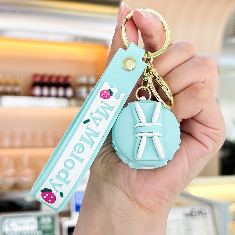 

Кулон-брелок із креативним мультяшним полуничним пончиком – милий, модний маленький подарунок Single OPP Bag Packaging ціан