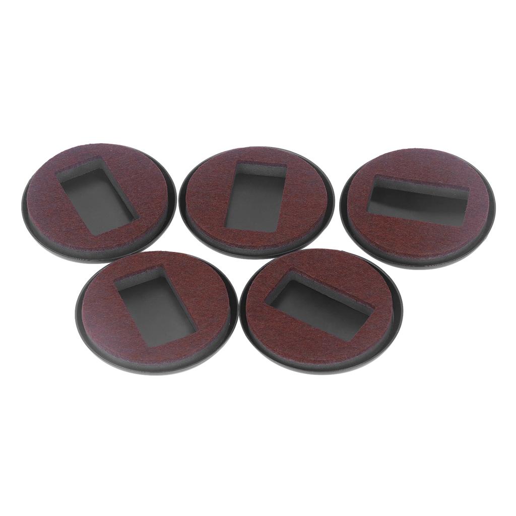 5Pcs Felt Caster Cups Bottom Furniture Pads for Hardwood Floors Sliders Prevent Scratches Brown