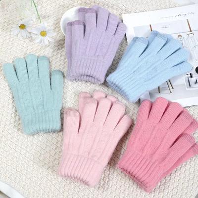 1Pairs Winter Warm Gloves for Children Boys Girls Screen Saver Warm Gloves Kids Outdoor Playing Gloves 3-12Years Old