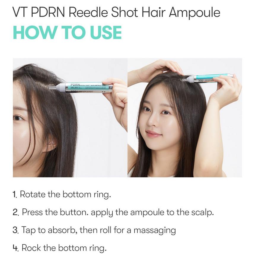 VT PDRN Reedle Shot Hair Ampoule 15ml / Hair care, Nourishing, Moisturizing, Korean Cosmetics, Kbeauty
