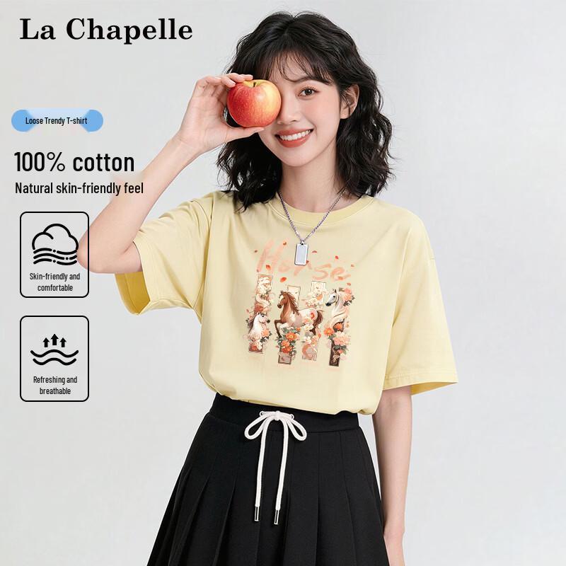La Chapelle Women s American Retro Cotton Loose Short Sleeve T-Shirt 2XL