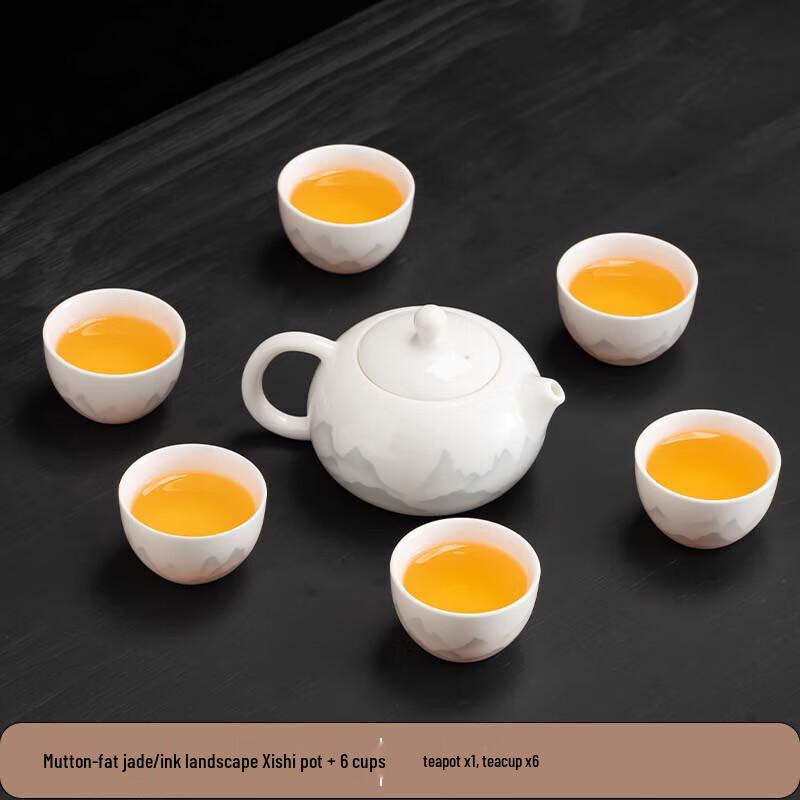 

Chaxun Ink Wash Landscape Ceramic Tea Set