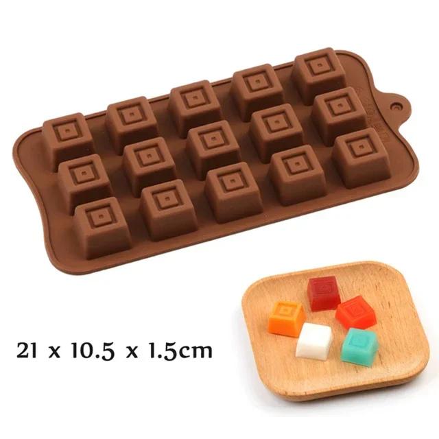 Silicone Chocolate Mold, Gummy Baking Cake Decoration Tools, 15 Cell Heart Shaped Pastry Mold