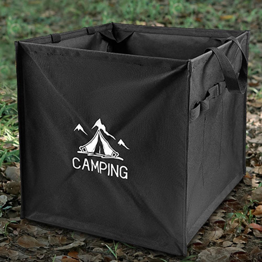 60 L Outdoor Activity Trash Case Lightweight Lawn Leaf Waste Case Reusable Foldable Camping Recycle Bin with Handle for BBQ Picnic Hiking