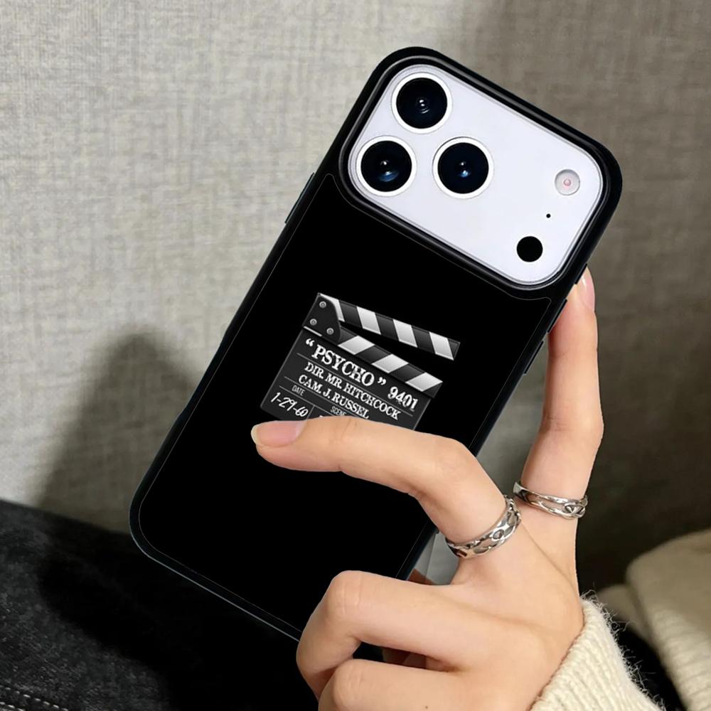 Capa Case for iPhone 17 Air 16 Pro Max 15 Plus 11 13 Mini 14 12 Back Phone Cover Film Movie Clapperboard Clapper Board