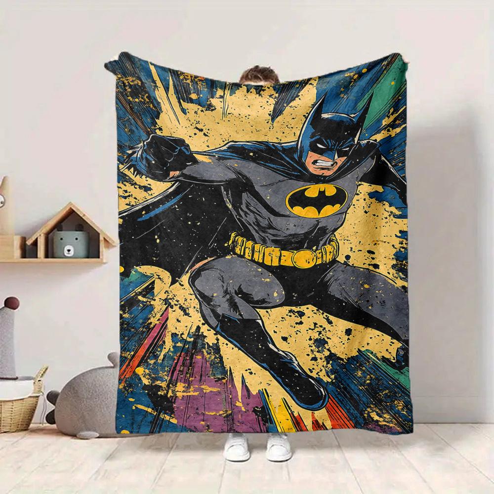 1pc Batman Hero Flannel Throw Blanket Lightweight Soft Warm All Season Blanket for Sofa, Bed, Travel, Camping L1024145