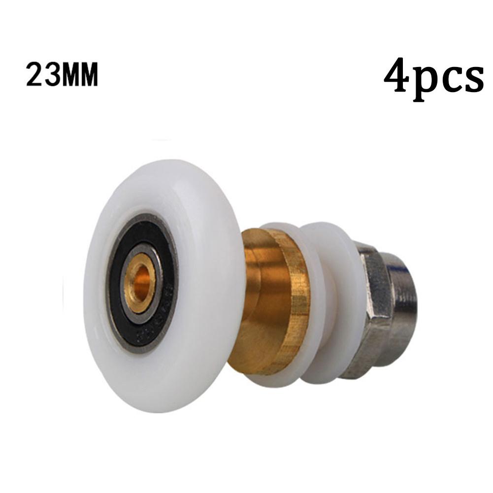 4pcs Shower Room Roller Pulley Bathroom Sliding Glass Door Wheels Nylon Copper Roller Eccentric Wheels Bathroom Accessories
