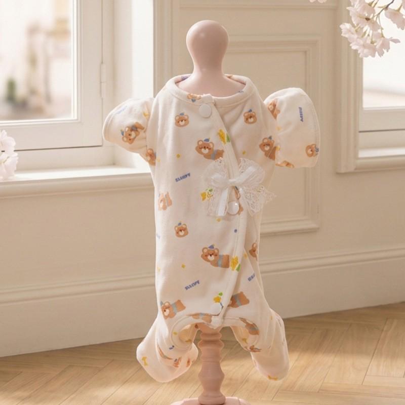 Cat Cooling Pajamas With Full Print Fly Sleeves Belly Cover 4-Leg Design Hairless Kittens Small Cats
