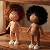 Fashion Curly Hair 24Cm Bean Eye Vinyl Doll Dress Up Dark Skin Mia Potato Dolls 24Cm Movable Action Figure Body Doll Accessories