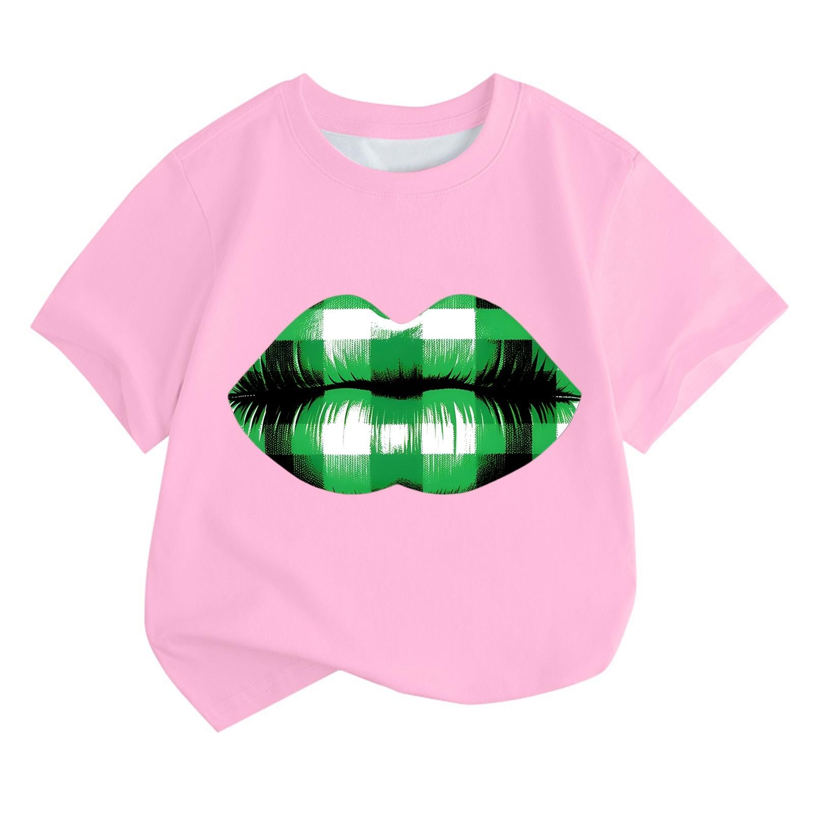 

Мальчики и девочки мода повседневный воротник принтованный короткий рукав топ 140