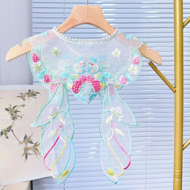 Yunjian Collar Decorative Hanfu Studded Pearls False Collar Embroidered Rabbit