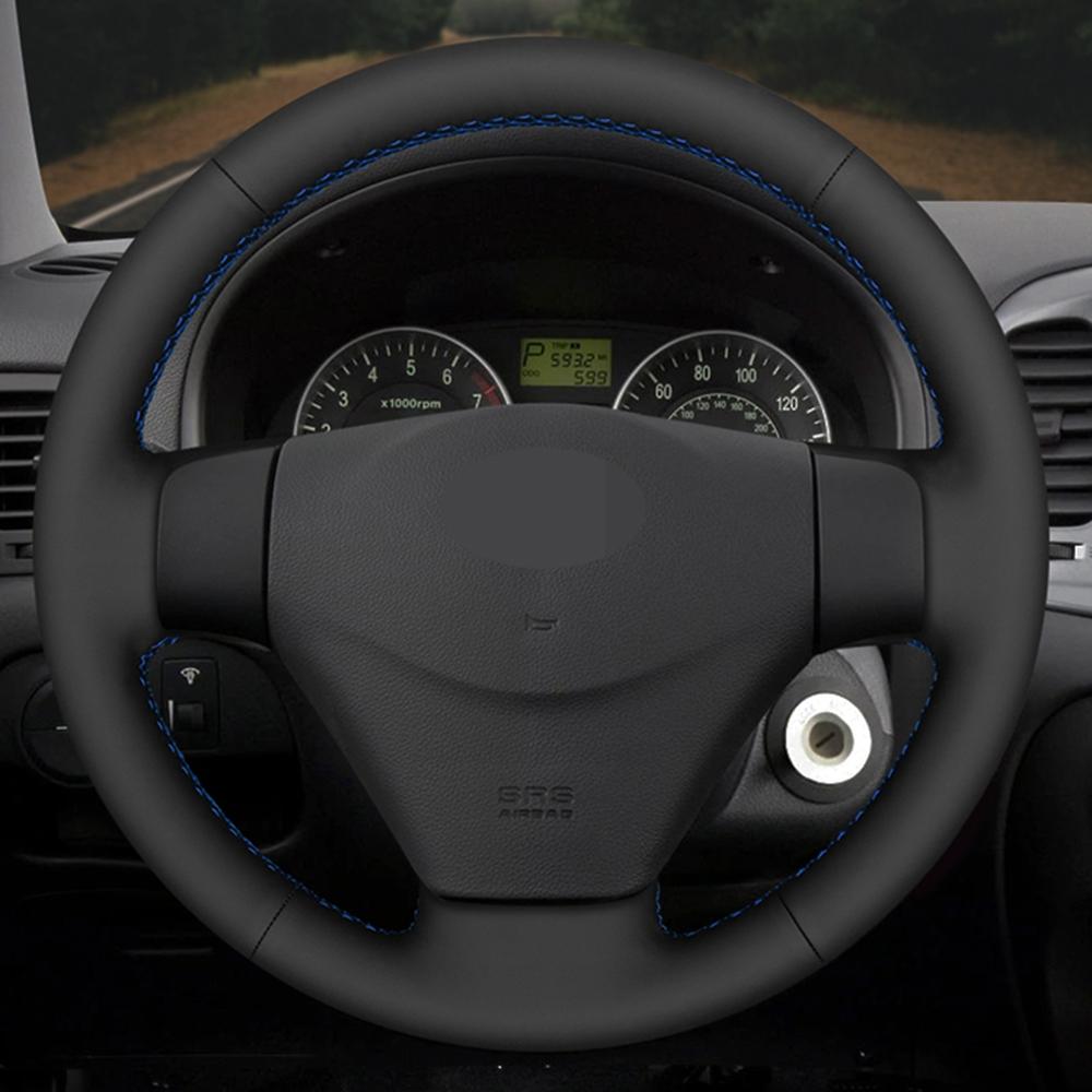 Potah volantu do auta Ručně šitý Černá Umělá kůže Pro Hyundai Getz (Facelift) 2005-2011 Accent 2006-2011