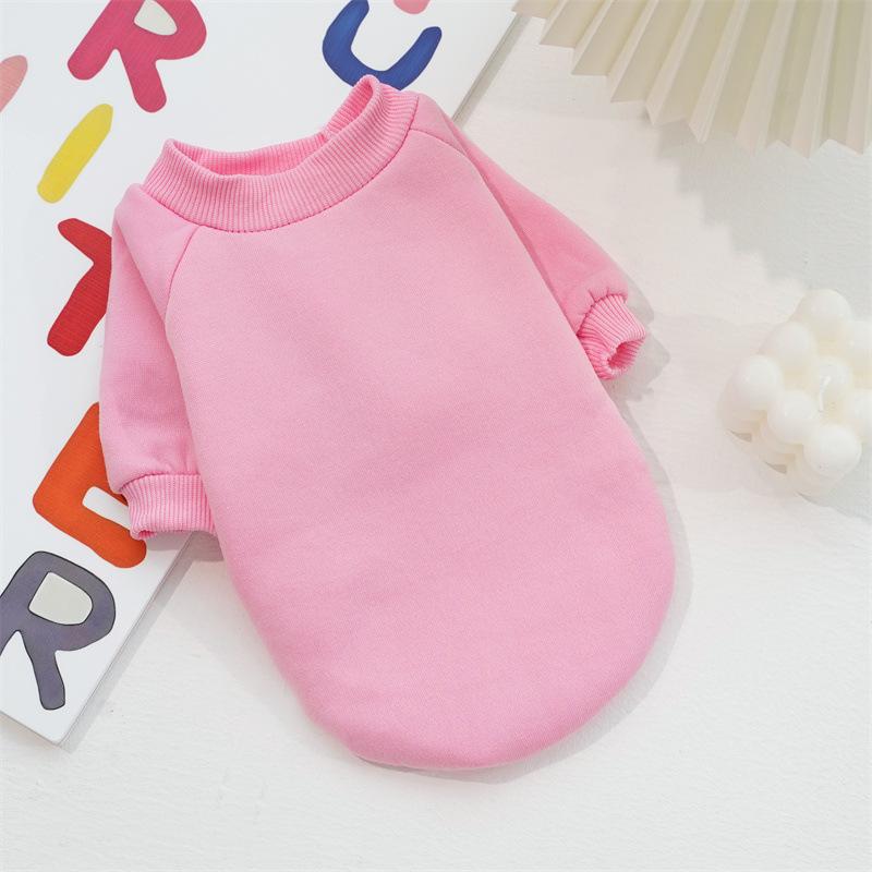 Pet Trendy Brand Cat and Dog Sweater Teddy Bi Xiong Pomeranian Solid Color Fleece Sweater Clothing Autumn and Winter New Products