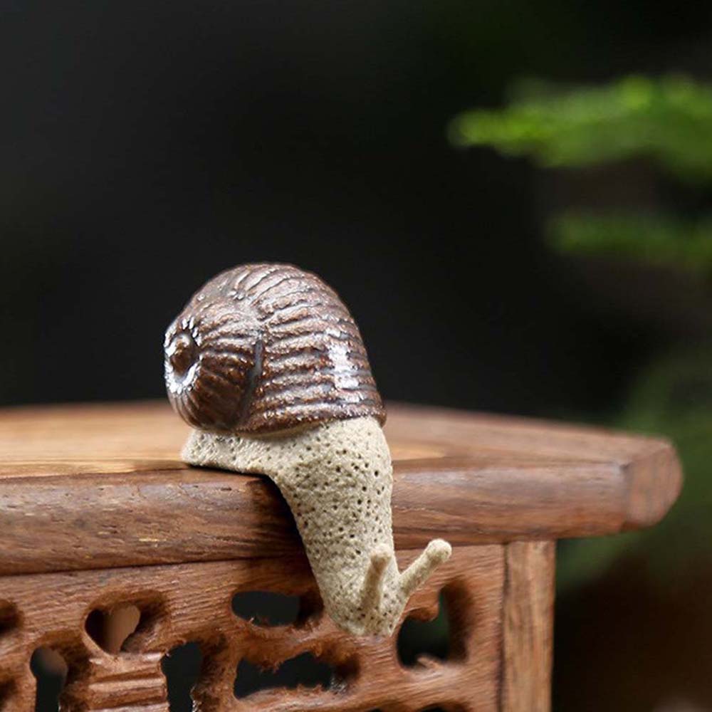 Home Decoration DIY Accessories Craft Figurine Ceramic Small Snail Miniatures Bonsai Ornaments