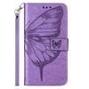 For Motorola Moto E14 4G/G04 4G/G04s 4G/G24 4G Wallet Case with Wrist Strap Butterfly Imprint Leather Phone Cover