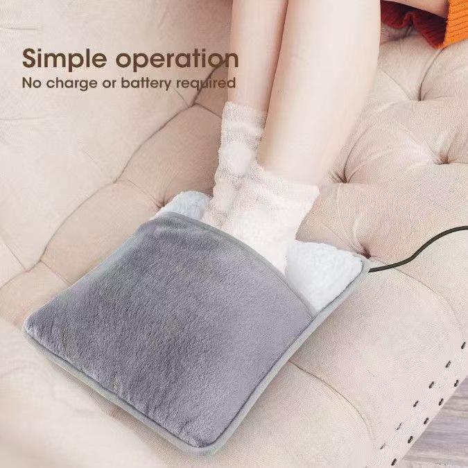 USB Heated Foot Warmer Mat - Thick Winter Heating Pad for Home, Office, or Bed Use