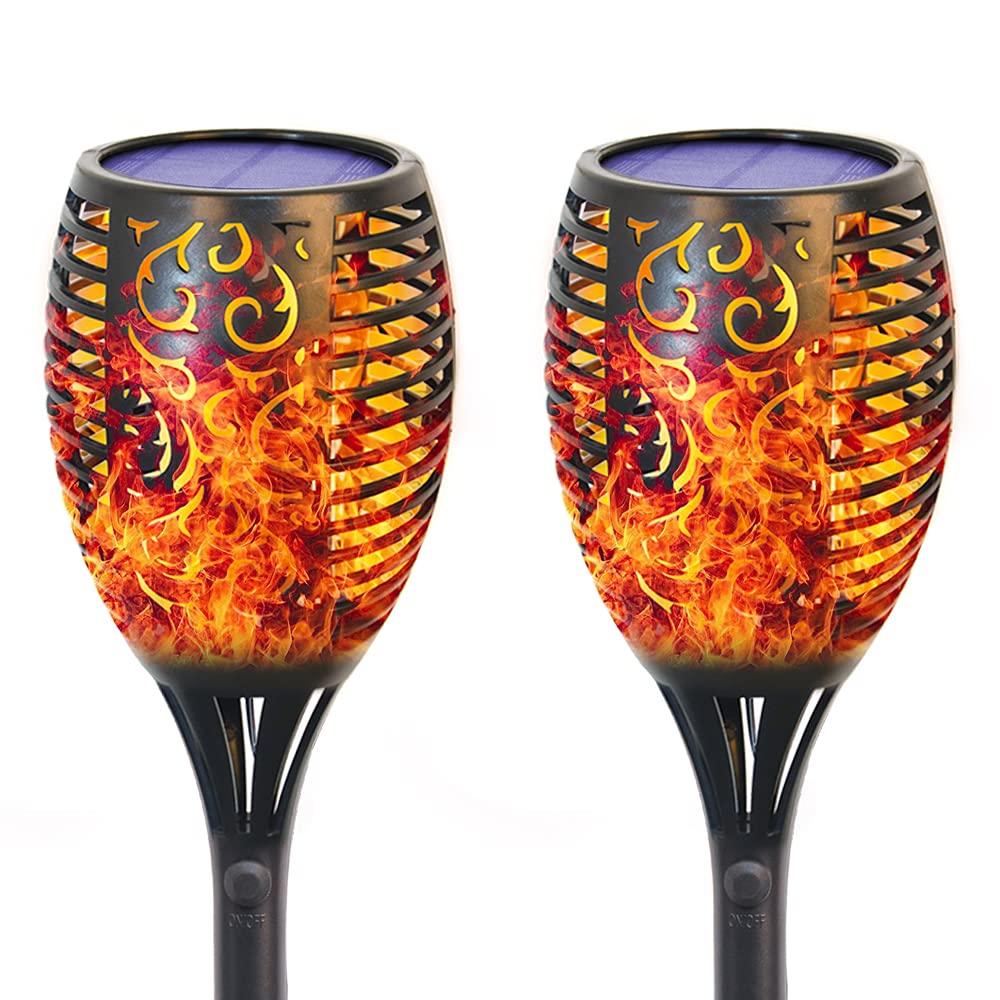 

GLOWDAWN Solar Outdoor Flame Солнечный фонарик 96 IP65 Автоматический светодиодный садовый светильник, легкий в использовании в саду, свет, свет, встроенные лампочки, водонепроницаемый, включение/выключение света,