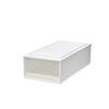 Tenma Fits Case Storage Box for Closets, 39cm (W) X 74cm (D) X 23cm (H), Stackable, Clothing Storage Case, White Clear, 74-39M