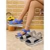2025 Summer New Arrival Plus Size Chunky Sole Mule-Style Velcro Beach Sandals for Women - Casual Comfortable Women's