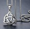 Retro Celtic Knot Pattern Disc Cross Pendant Necklace for Men Gothic Punk Trend Street Jewelry Gift