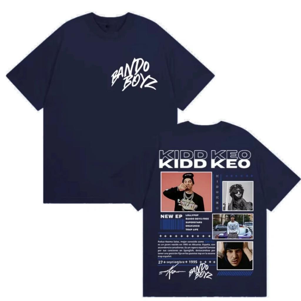Rapper KIDS KEO Bando Boyz Tour 2025 Merch T Shirts Men's Street Retro Hip Hop Gothic Short Sleeve Cotton T-shirt Y2k Streetwear