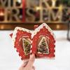 10/20Pcs Merry Christmas Greeting Cards House Design 3D Rotating Blessing Card for New Year Party Gift Decoration Supplies