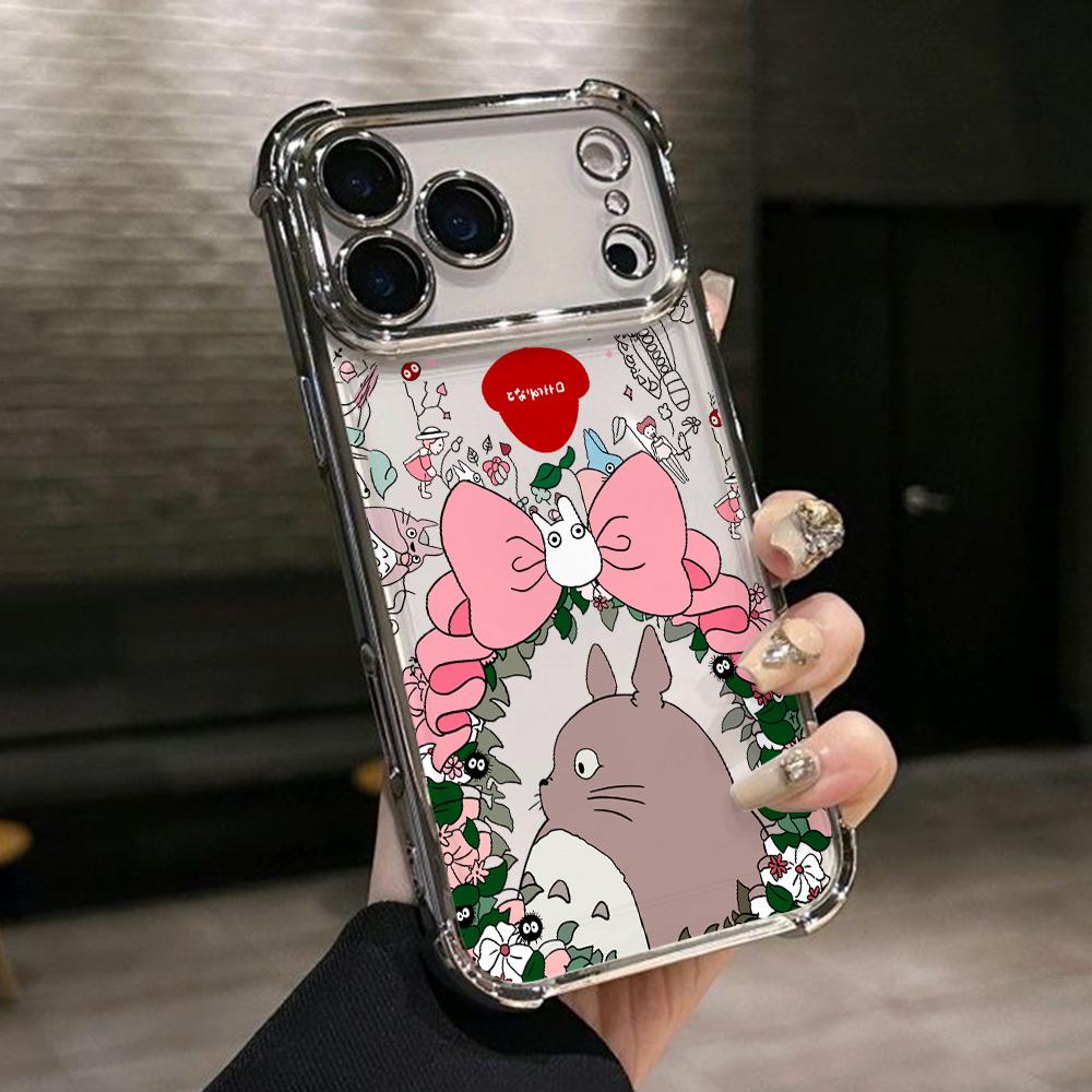 Cute Cartoon Totoros Phone Case for Samsung Galaxy S26 S25 S24 S23 S22 S21 S20 FE Ultra Plus 5G Anti-drop Transparent Cover