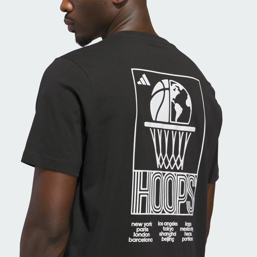 adidas Hoops T Shirts Men's Black Crew Neck KC9255