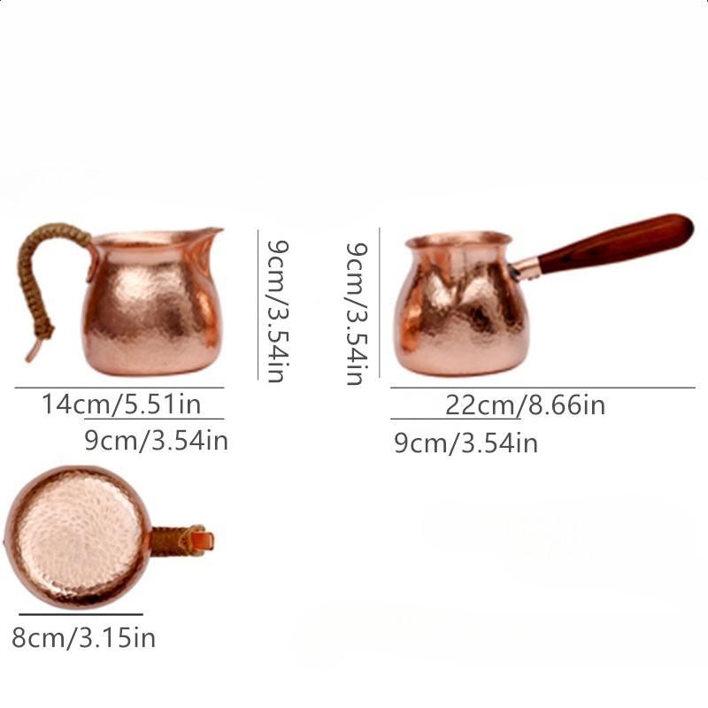 1Pc Pure Copper Vintage Boiling Tea Pot Home Use with Strainer Roasted Tea Canister Handmade Tea Separation Side Handle Pot