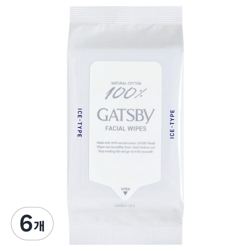 Gatsby Facial Cleansing Tissues Ice Type, 42 Sheets Pack, 42 wipes, 6 pcs