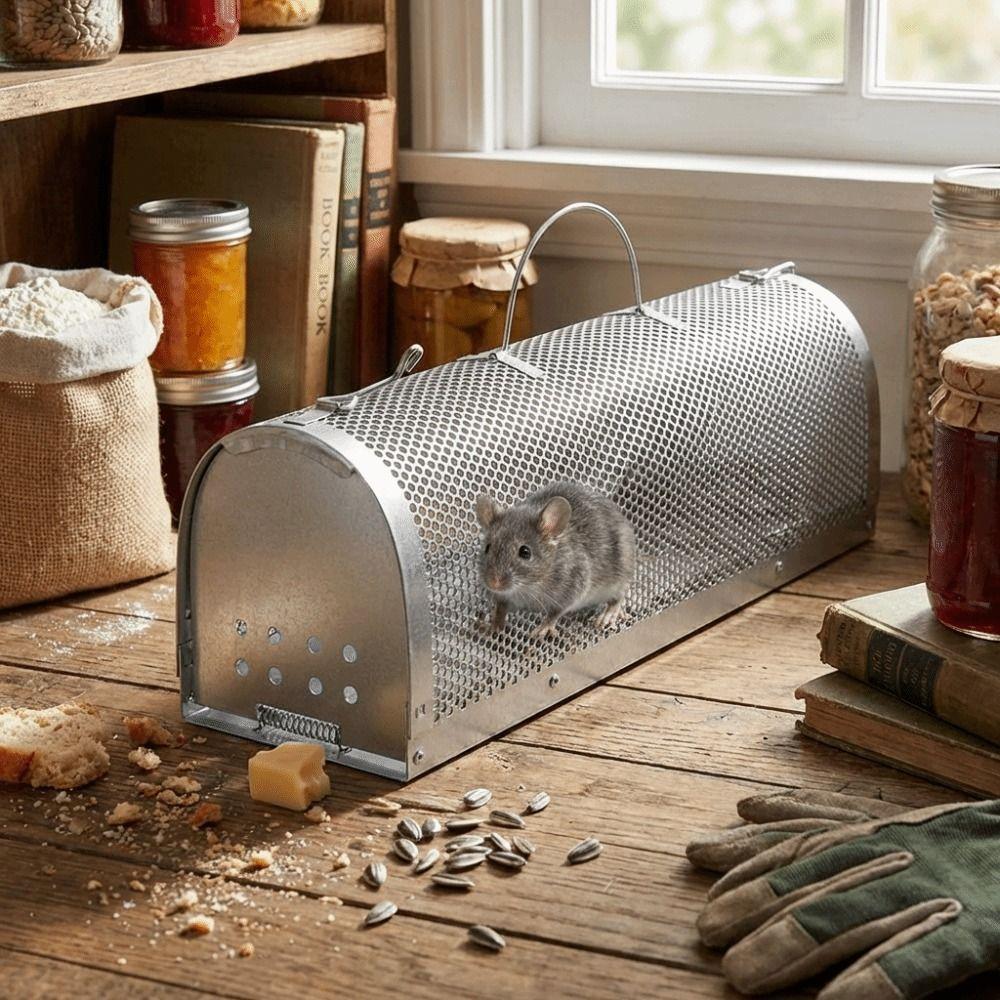 High Sensitivity Mouse Trap Cage Metal Rodent Trap Animal Cage Mice Rodent Catcher  Household