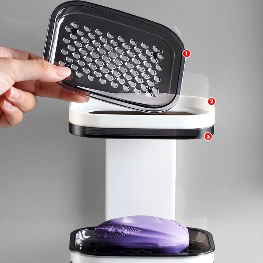 Wall Mounted Sponge Organizer Moisture-proof Water Draining Tray Storage Box Bathtub Organizing Case Container for Bathroom