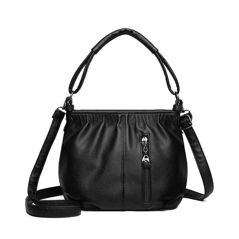 Modische Handtasche Damentasche Bucket Bag Achseltasche Lässig Weiches Ledergefühl Umhängetasche für Frauen mittleren Alters