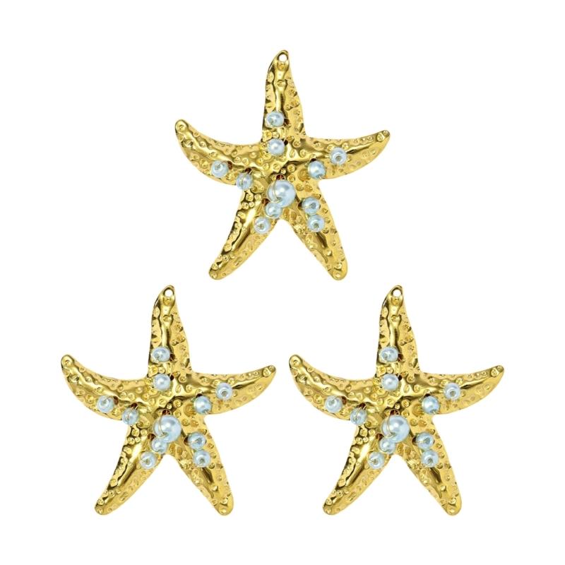 Creative Marine Jewelry Making Set with 3 Seashells Starfish Beads for Handmade Necklace Designs