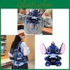 Stitch tegneserie plysjryggsekk med polstrede skulderstropper for daglig bruk
