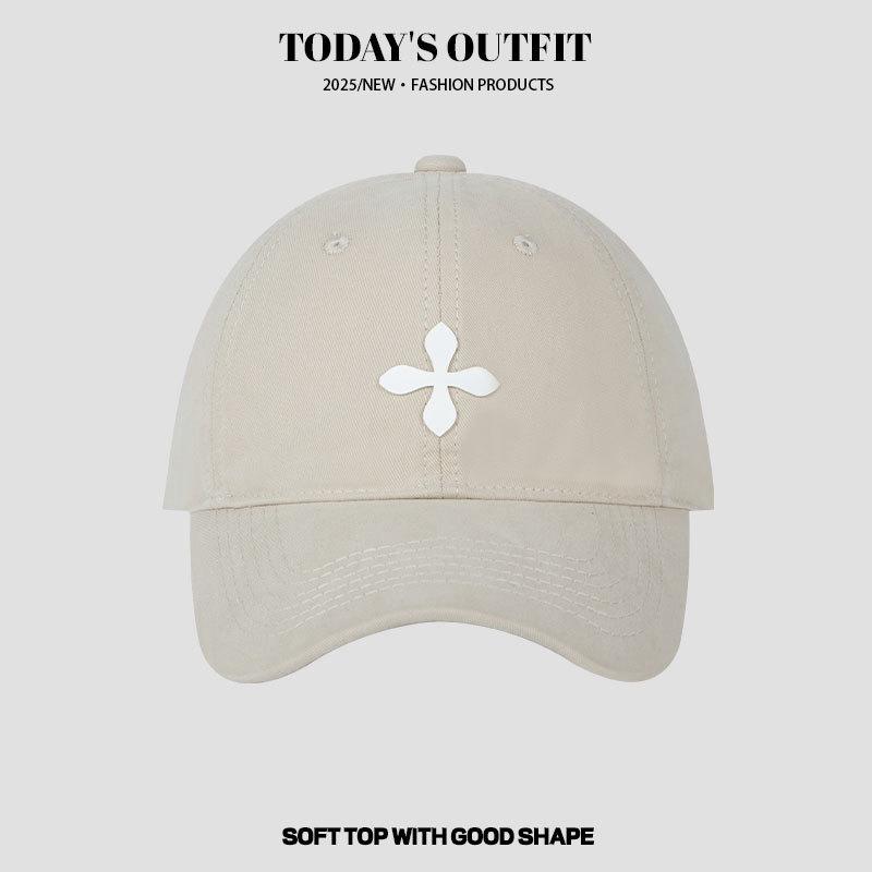 Big Head Circumference Spring New Cross Flower Hot Painted Baseball Cap Women's Face Showing Small Baseball Cap