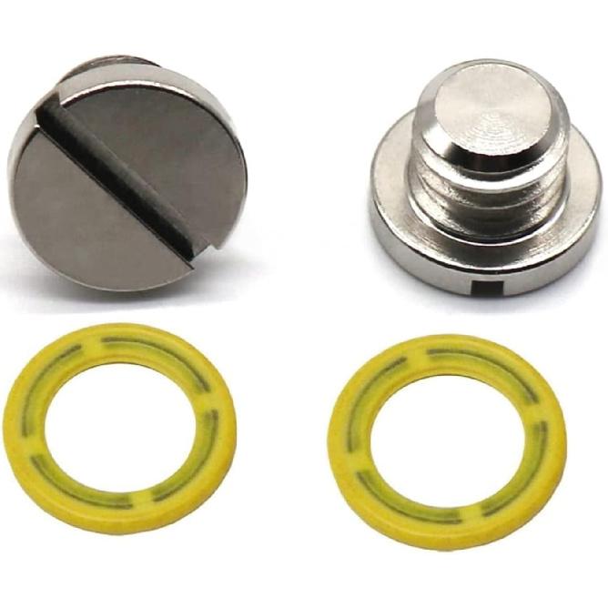 2 PCS 79953Q04 Marine Lower Unit Oil Drain Plug Screw and Gasket Fit Mercury MerCruiser I R MR Alpha 1 TR TRS and All O/Bs with 3/8-16 Non-Magnetic