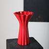 Ceramic Vase Geometric Fold Pattern Red Flower Vase Floral Arrangement Accessories Terrarium Home Decoration Accessories