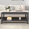 Coffee Table, Grey, 110x55x45 Cm, Solid Pine Wood