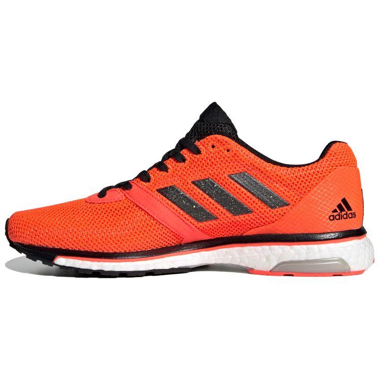 Adidas Adizero Series Lace-Up Flat Round Toe Mesh Non-Slip Shock Absorbing Low-Top Running Shoes Women sneaker Black Orange EF1459