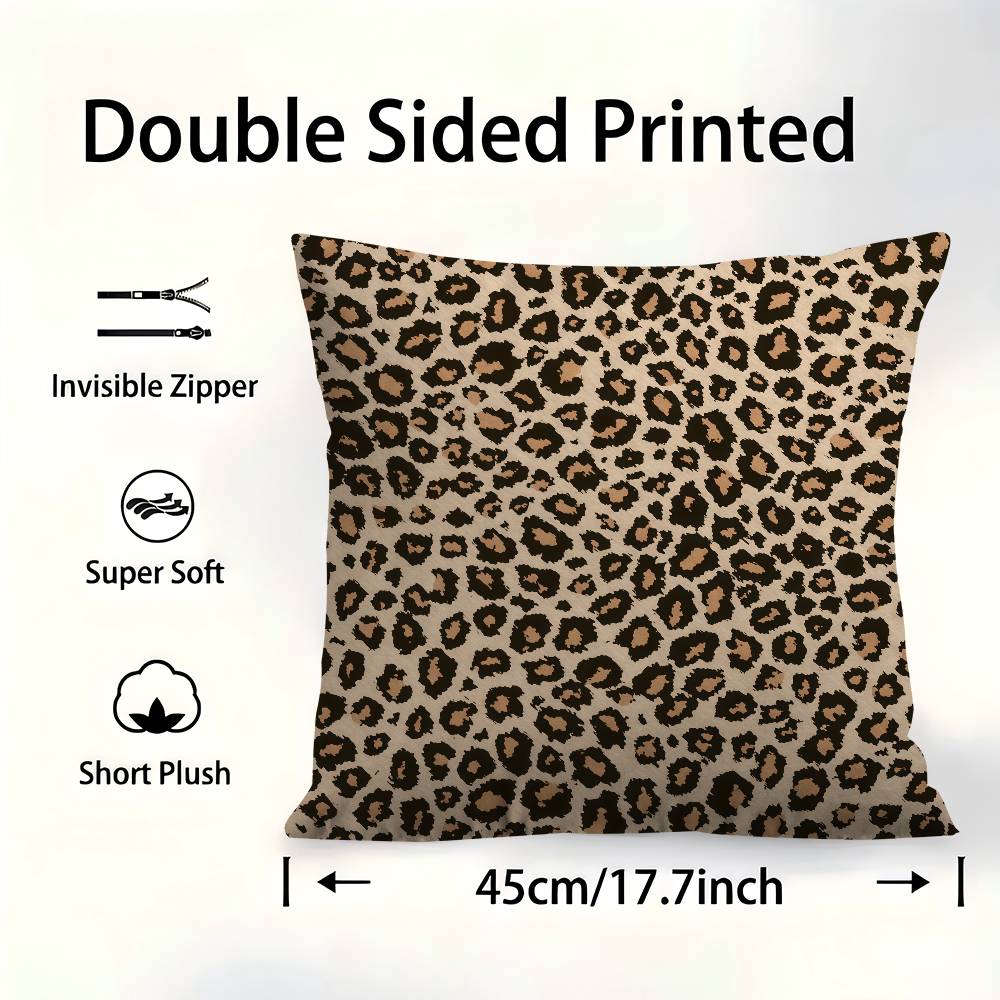 Leopard Print Pattern Cushion Cover Pillowcase Upholstery Sofa Throw Pillow Home Decor Pillowcas