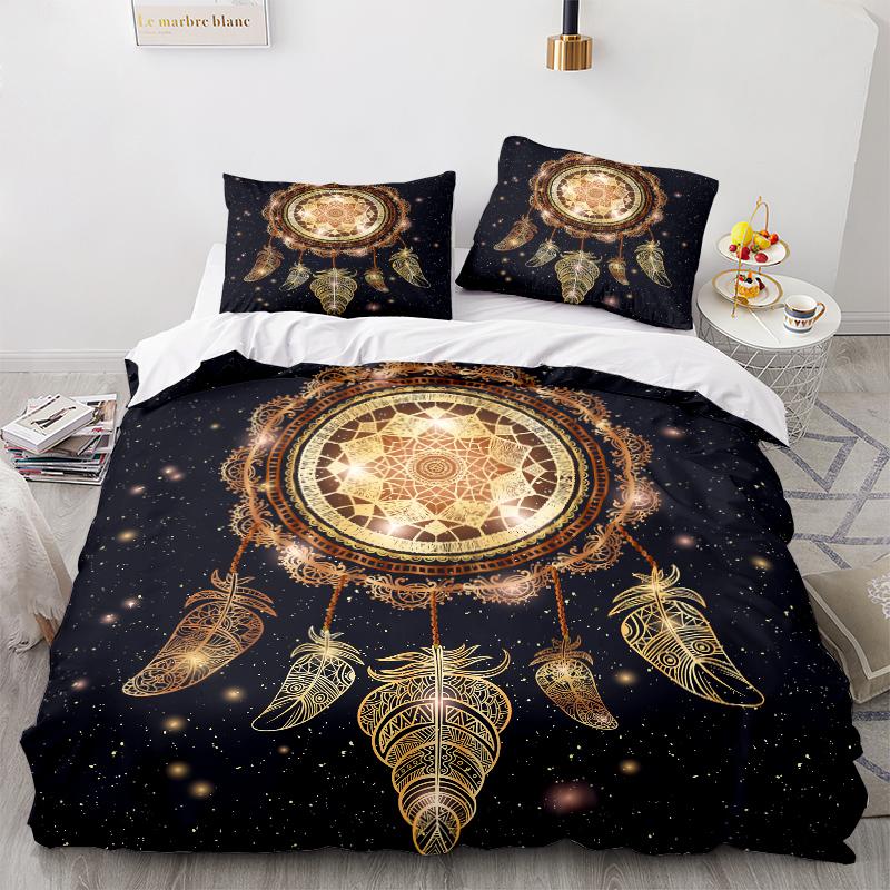 3D Color Dreamcatcher Bedding Set Indian Duvet Cover 2/3 Girls' Room AU180 * 210 Home Soft and Easy To Clean Zippered Home Suit