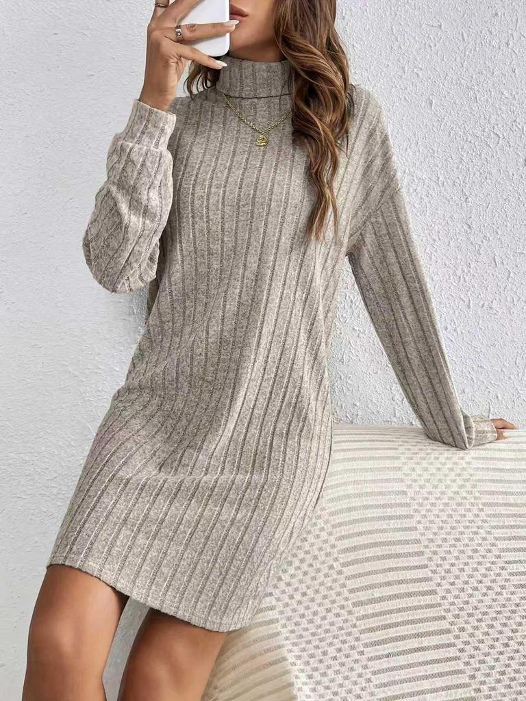 Women's 25th Anniversary High Neck Knit Dress - Autumn/Winter Fashion