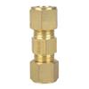 Home Appliance Brass Compression Tube Fittings 1/4inch Od Pipe Connector for Refrigerator Water Line Plumbing Connection